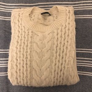 Club Monaco cable-knit sweater in cream
